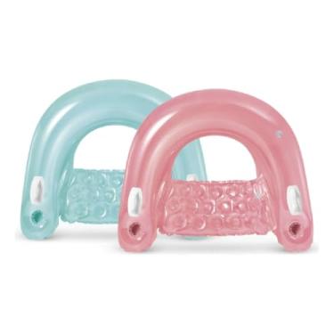 Imagem de Poltrona Refrescante Inflavel Colchao Inflavel Na Agua 152cmX99cm 2 Valvulas Ideal Piscina Lazer(Azul-1)