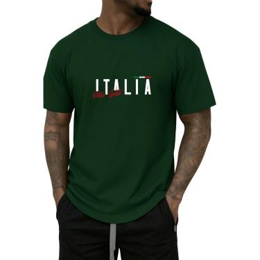 Imagem de Camiseta Masculina Itália Retro Básica Toque Macio e Durável-Masculino