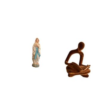Imagem de Fenteer Estatueta Da Virgem Maria Lutero em Forma Humana, Estátua Abstrata de Pensador, Obra de Arte Decorativa, Escultura em Resina, Ornamento Versátil para