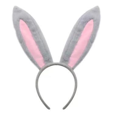 Imagem de CNNFL White Bunny Ears Headbands with Bunny Tail Rabbit Headband Easter Party Bunny Costumes Furry Headband Accessories for Women
