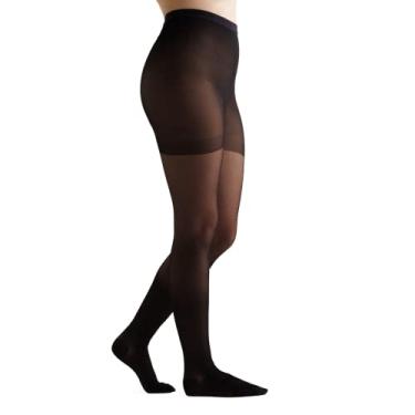 Imagem de Meia-calça feminina de compressão graduada EvoNation feita nos EUA 15-20 mmHg, Preto, Small