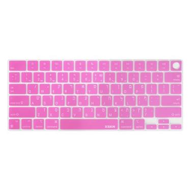 Imagem de XSKN Capa para teclado de silicone com letra hebraica rosa layout dos EUA para MacBook Air 13.6 15,3 polegadas M2 M3 M4 Chip 2022 2023 2024 2025 com Touch ID A2681 A3113 A3240 A2941 A3114 A32414