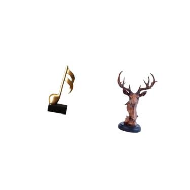 Imagem de Fenteer Escultura de Resina em Forma de Veado, Peça Central Criativa para Mesa, Decoração para Casa, Lareira Ou Criado-mudo.