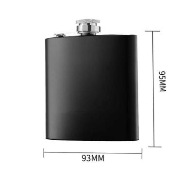 Imagem de Flask De Aço Inoxidável Preto 6/8oz Portátil Para Álcool Whisky Licor 