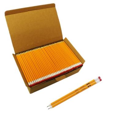 Imagem de SKKSTATIONERY 200 lápis pré-afiados nº 2, caixa de chumbo HB nº 2, lápis amarelos com borrachas, para material de escritório de volta às aulas, escrita, desenho e esboço