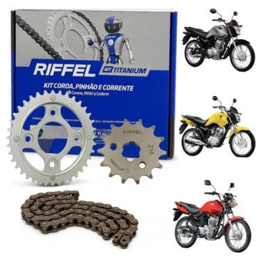 Imagem de Kit Relação Transmissão Tração Honda Fan 125 2009 em Diante aço 1045 -