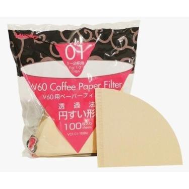 Imagem de Filtro Para Coador Hario V60 Natural Tamanho 01 100 Unidades