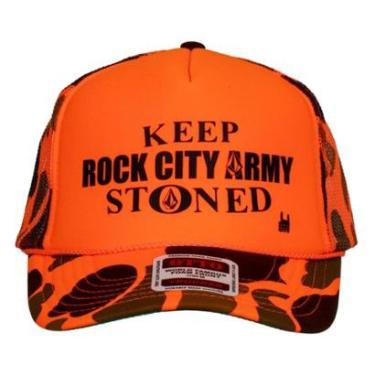 Imagem de Boné Rock City X Volcom Keep Stoned Laranja/Camuflado-Unissex