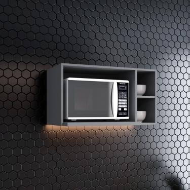 Imagem de Nicho Aéreo para Micro-ondas em MDF Americana C557 Henn - Cinza