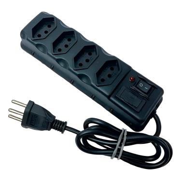Imagem de Filtro de Linha Extensão Elétrica 4 Tomadas 1 Metro