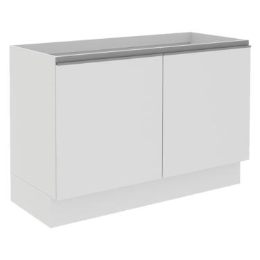 Imagem de Balcão de Pia Acordes Glamy MDF 120cm 2 Portas Branco Madesa