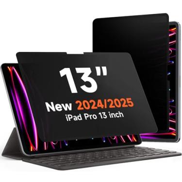 Imagem de Protetor de tela de privacidade 360° atualizado para Apple iPad Pro 33.0 cm M4 2024, filtro de luz azul antiespião 4 vias Magicsuction (paisagem + privacidade de retrato), altamente sensível/livre de