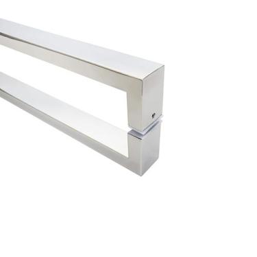 Imagem de Puxador Inox Porta Pivotante Square 82cm Madeira Vidro - Decorplace