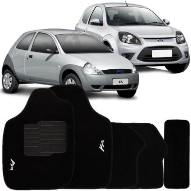 Imagem de Jogo de Tapete Automotivo Carpete Ford Ka 1996 à 2013 Soft Logo Bordado 5 Peças