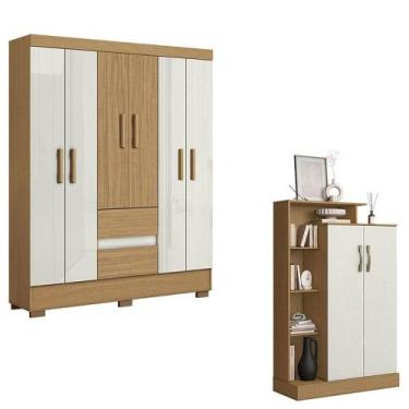 Imagem de Guarda Roupa Casal Coimbra 2005138 E Armário Multiuso Florença 2000199