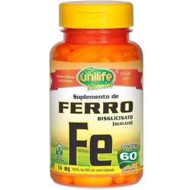 Imagem de Ferro Quelato Fe 14Mg 60 Cápsulas Unilife