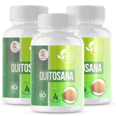 Imagem de Quitosana 500mg 60 Capsulas - 3 Potes Bloqueie Gorduras E Emagreça Com Saúde!