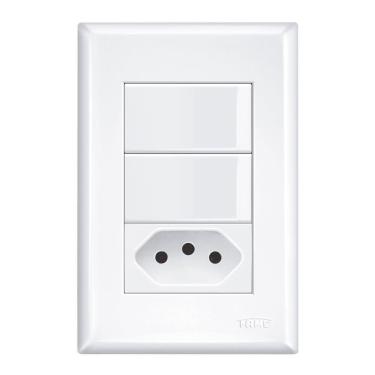 Imagem de Interruptor Fame 2 Teclas C-tomada Distanciada - 2921 Evidence