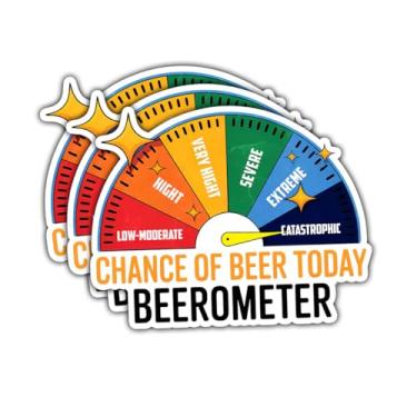 Imagem de (3 peças - 7,6 cm) Adesivos de beerômetro Chance of Beer Today, decalques de vinil engraçados presentes para amantes de cerveja, barman, cervejeiros, amigos, para laptop, garrafa de água, copo