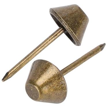 Imagem de 100 peças de tachas para móveis vintage, kit de sortimento de pinos de unhas para sofá, unhas decorativas de latão antigo para projetos DIY, artesanato em madeira, caixa de joias,