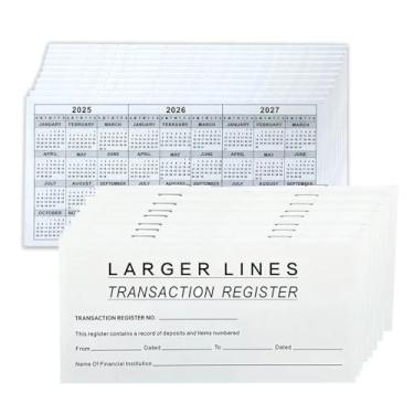 Imagem de Pacote com 26 registros de talão de cheques, registros de cheques pessoais, 15 cm × 7,6 cm, registros de transações em branco para banco pessoal ou comercial, conta econômica, cartão de depósito e