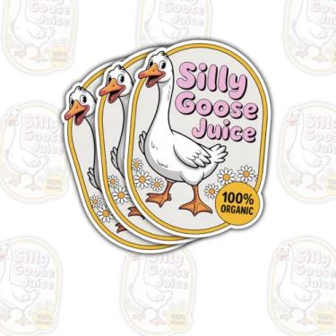 Imagem de (3 peças) Adesivo Silly Goose Juice Cup – Decalque de vinil engraçado com citação humorística para amantes de suco, entusiastas do humor e fãs de ganso bobo para laptop, garrafa de água, copo 7,6 cm x
