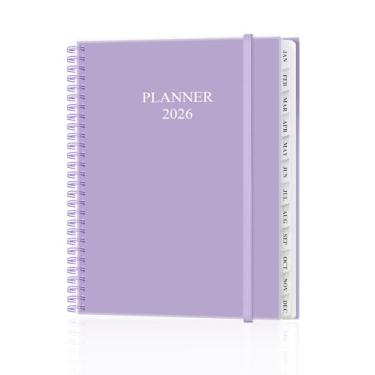 Imagem de Agenda 2025-2026 - Agenda 2025 2026 semanal e mensal de julho de 2025 a junho de 2026, com bolso interno, elástico, 21,6 cm x 28 cm, roxo