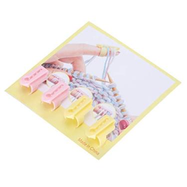 Imagem de Guia de dedo de dedal de tricô divisor 4 peças separador de fio durável de plástico para suéteres de tricô DIY acessórios de artesanato presente para mãe avó tia namorada