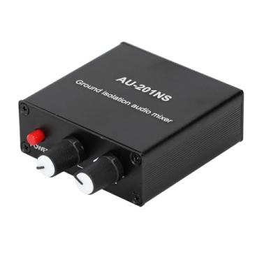 Imagem de AUNMAS Mini Mixer de Som, Liga de Alumínio, Circuitos Versáteis de Isolamento Duplo, Potência de Saída de 600 Mw X 2, Ideal para Produção Musical e Jogos