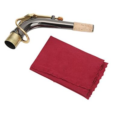 Imagem de RiToEasysports Metal Cortiça Sax Curva Pescoço Fino Brilho Preto Niquelado para Saxofone Alto + Experiência Musical Agradável