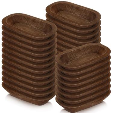 Imagem de Nuogo Pacote com 30 tigelas de massa de madeira, tigelas de massa rústicas de 21 cm para casamento, vela faça você mesmo, artesanato doméstico, fabricação de suprimentos de frutas de fazenda