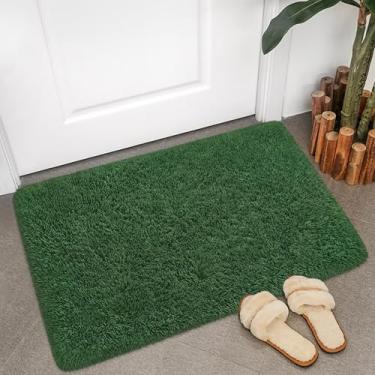 Imagem de ZJYeRug Tapete pequeno fofo para quarto, sala de estar, mini tapete de entrada 5 x 7 cm, verde profundo, tapete fofo antiderrapante, macio e macio, crianças, bebês, meninos, adolescentes, decoração de