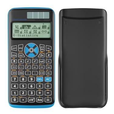 Imagem de Calculadoras científicas, calculadoras solares Rudnia com tela de 4 linhas, 10 + 2 dígitos e calculadora de 552 funções, ideal para estudantes do ensino médio e universitário (preto)