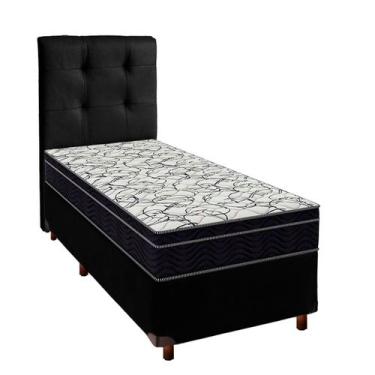 Imagem de Box Preto+Colchão Solteiro Airtech 150 Ortobom+Cabeceira