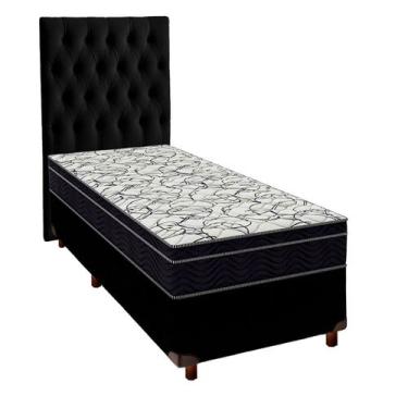 Imagem de Box Preto+Colchão Solteiro Airtech 150 Ortobom+Cabeceira