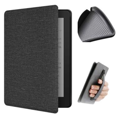 Imagem de Yzlvigrous Caixa de Textura de Pano para Kindle Paperwhite 7/6/5ª Geração 2015/2013/2012, Tampa Traseira de TPU Macia de 6 Polegadas com Sono Automático/alça e Alça de Mão, Modelo: DP75SDI/EY21