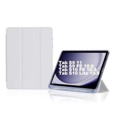 Imagem de Capa tablet Para Samsung Galaxy Tab S10 Lite/ S10 FE 10.9"/S9 FE 10.9"/S9 11", Case Anti Impacto, com suporte para caneta S, Premium Slim,Transparente e portátil (Branco)