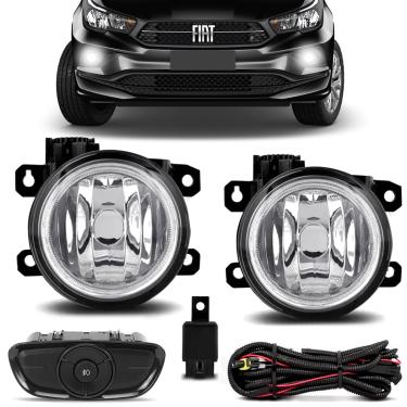 Imagem de Kit Farol de Milha Argo Cronos 2017 a 2023 Auxiliar Neblina Botão Original