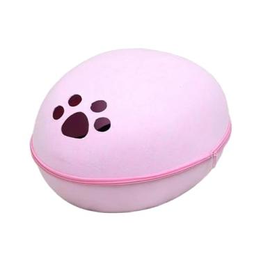 Imagem de IEUDNS Cama de feltro para gatos, caverna, condomínio para gatinhos, cama aconchegante para animais de estimação, acessório para animais de estimação, Rosa