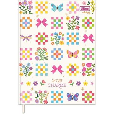 Imagem de Agenda Costurada Diária 12,3 x 16,6 cm Charme 2025 Tilibra 55887