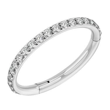 Imagem de FINE4U Piercing de argola de titânio ASTM F136 16G 18G 6 mm 8 mm 10 mm 11 mm 12 mm - Clicker hipoalergênico articulado para septo, cartilagem, concha, hélice, torre, tragus, daith, 18G, 8mm, Titânio