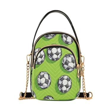 Imagem de CEBUGI Bolsa tiracolo feminina clutch bolsa de telefone bola de futebol elegante bolsa de ombro com alça de corrente removível