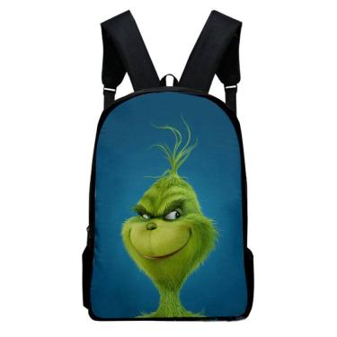 Imagem de Mochila escolar infantil Grinch Impressa em 3D Oxford 30x13x40cm