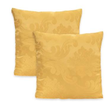 Imagem de Kit 2 Capas de Almofadas Luxo 40x40cm Jacquard Adamascado - Rafaloro E