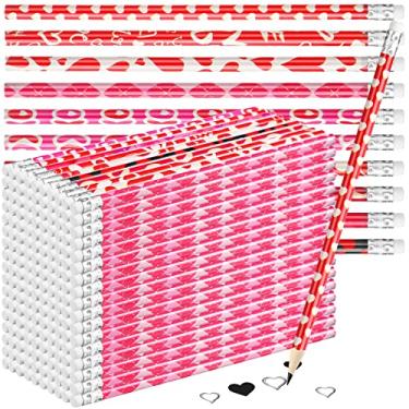 Imagem de Yexiya 600 lápis de dia dos namorados para crianças, lápis de coração com estampa de cupido rosa amor sortido para crianças, para lembrancinhas de festa de Dia dos Namorados