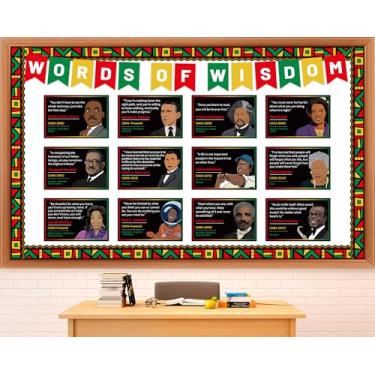 Imagem de Quadro de avisos do mês da história negra, quadro de avisos, palavras de sabedoria, recortes de papel com citação inspiradora afro-americana para decoração de festa do mês da história negra para sala