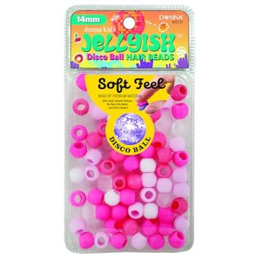 Imagem de DONNA Miçangas de cabelo de bola de discoteca gelatinosa infantil – Contas de silicone macias de 14 mm para tranças, rabos de cavalo e estilo, acessórios de cabelo sem emaranhados para meninas, 1