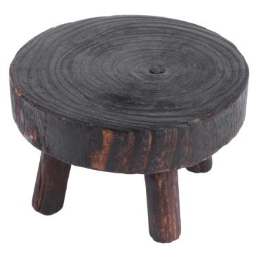 Imagem de ULTECHVO Suporte de plantas para banquinho de madeira maciça para vaso de flores, suporte para decoração em forma de banquinho para vaso de flores, castiçal, jardim, quintal, café