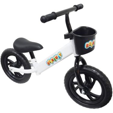 Imagem de Bicicleta Infantil Sem Pedal Balance Equilibrio Aro 12 Criança Pneu Eva Branca Importway BW152BR