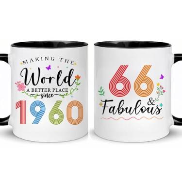 Imagem de Choinn 1960 Presentes de aniversário de 66 anos para mulheres e homens, presente de aniversário de 66 anos, caneca de café para mãe, pai, avó, vovô, ideias de presentes de aniversário de 66 anos, Dia